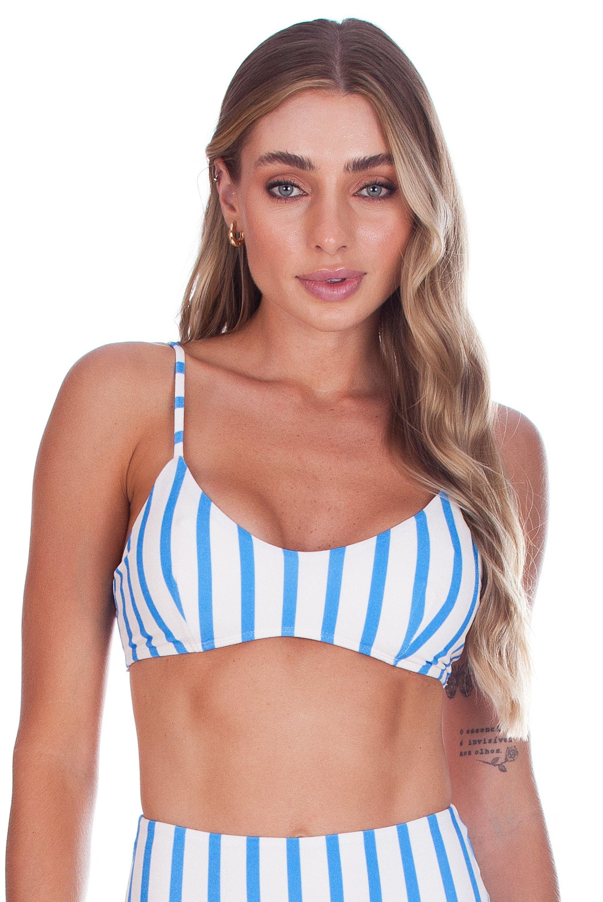 High Waist Striped Bikini Set