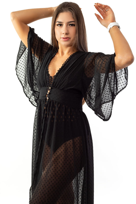 Summer Romance Brazilian Dress Cover Up - Black - Usay Buy 